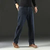 Classic Straight Men's Jeans Autumn Thick Business Casual Retro Washed Denim Pants High Quality Loose Comfort Trousers Gray Blue 5