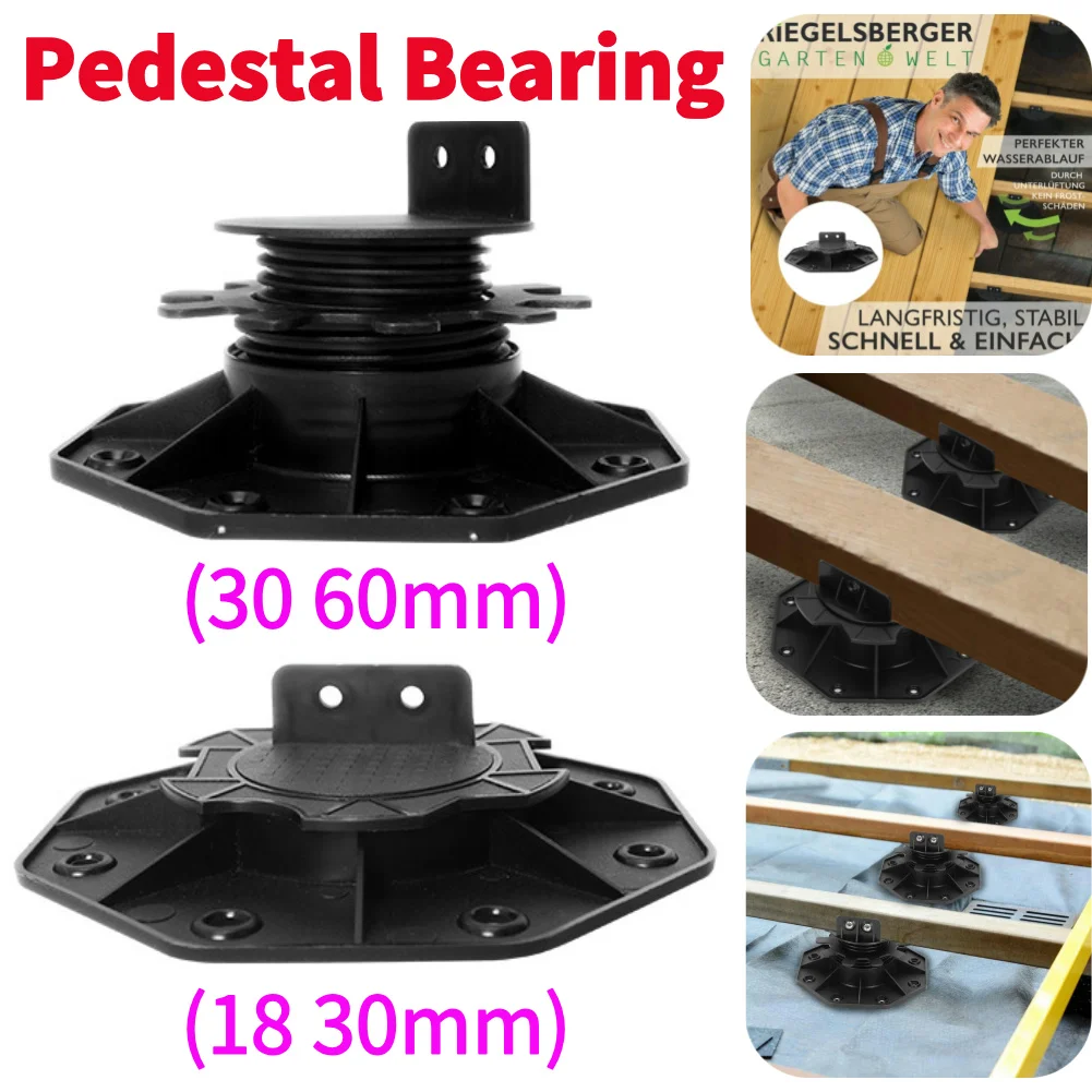 Black Bearing Decking Board Height Adjustable Building Material Booster Stable Strong For Aluminium WPC Wood Home Decoration