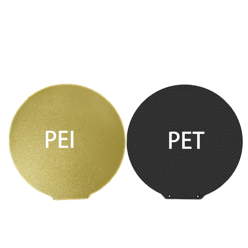 ENERGETIC PEI 시트, Flsun V400 빌드 플레이트 질감 PEI + 부드러운 PET 탄소 섬유 양면 스프리그 스틸 프린트 베드, 직경 309mm