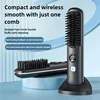 Mini USB Rechargeable Hair Straightener Brush, Portable Electric Straightening Comb with Lcd Display - Travel-Friendly Cordless 1