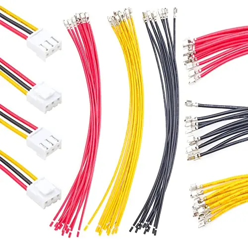 Jst VH 3.96MM 3 Pin Connector Socket Kit Total 8 Sets with 24Pcs 210MM 18AWG Cables Wire Jst-VH 3 Pin Connector