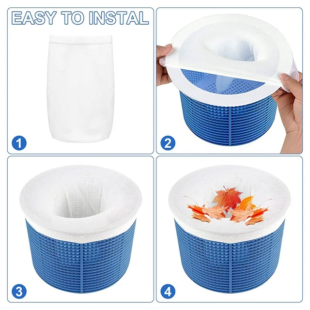 10Db Medence Skimmer Zokni Finom Háló Úszómedence Gyógyfürdő-Szűrő-Megtakarítók Szűrőkhöz Kosarak Skimmerek Szűrőképernyő - Image 6