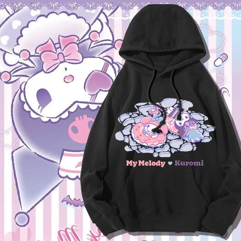 

Cartoon anime Sanrio co-named hoodie women Spring and Autumn Kulomi Melody hooded coat girl autumn clothes