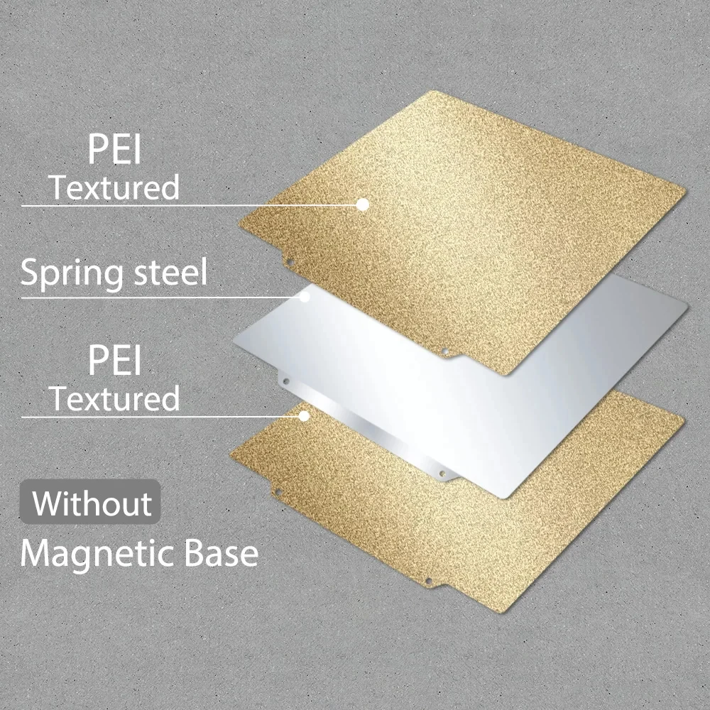 Enhanced Magnetic Textured PEI Build Plate with Spring Steel Core