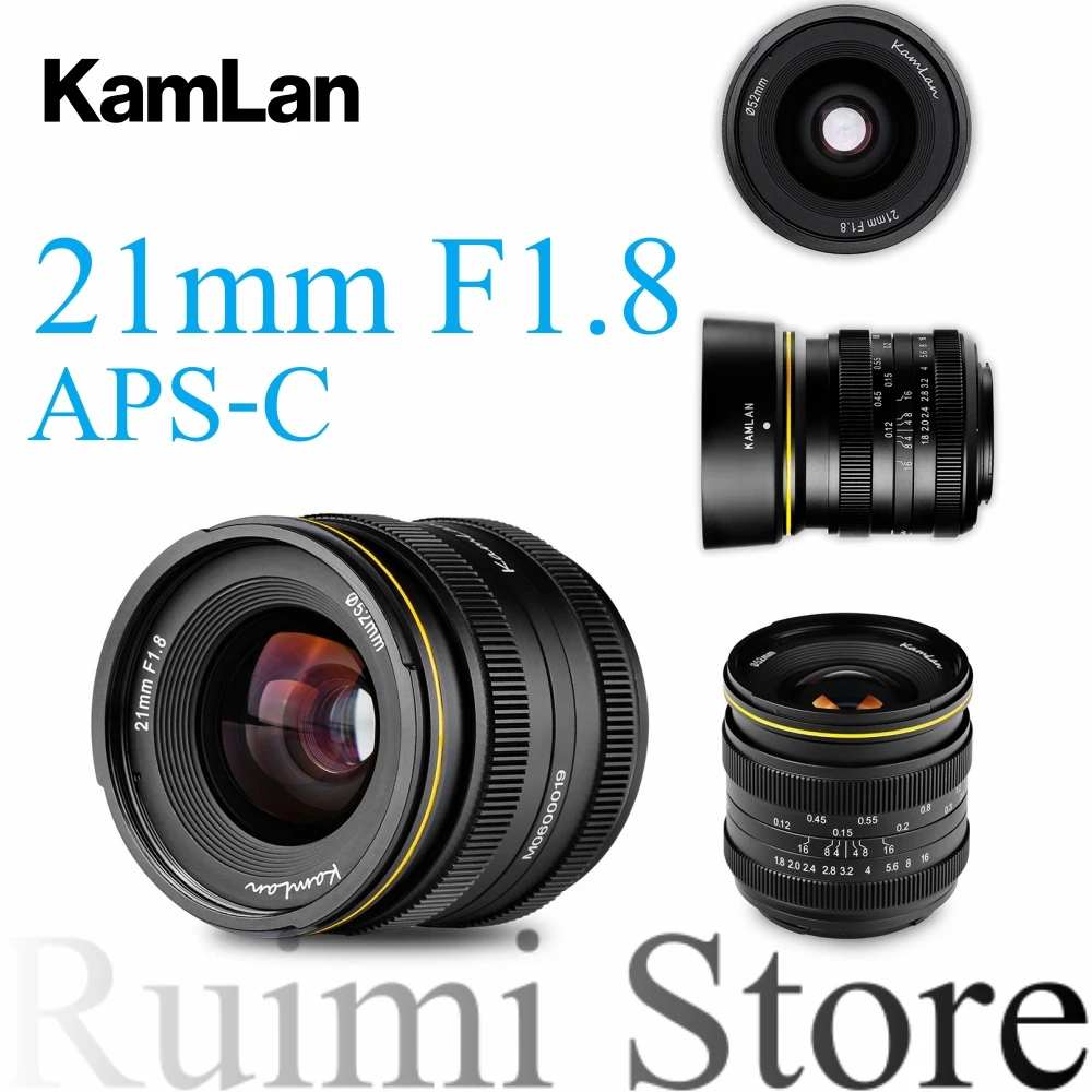 KamLan レンズ 2本セット 50mm F1.1 & 21mm F1.8 Kamlan 21mm F1.8 APS-C Manual Focus Lens For Fujifilm FX M43 Canon