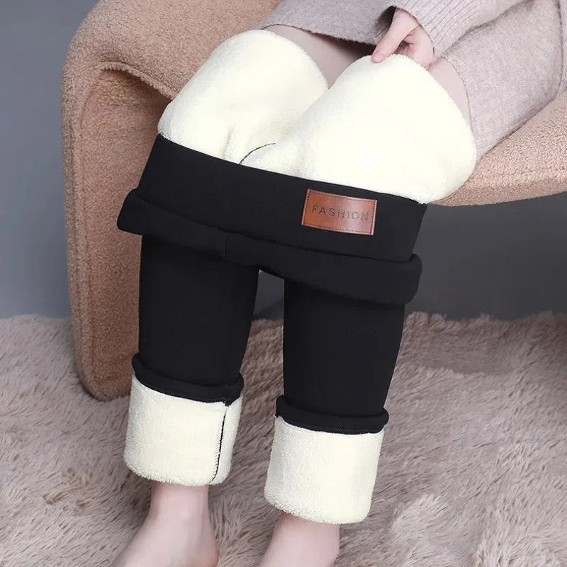 Women Lamb Fleece Legging Seamless High Waist Thick Thermal Legging Fashion Winter Warm Female Tights Insulated Pantalon Pants