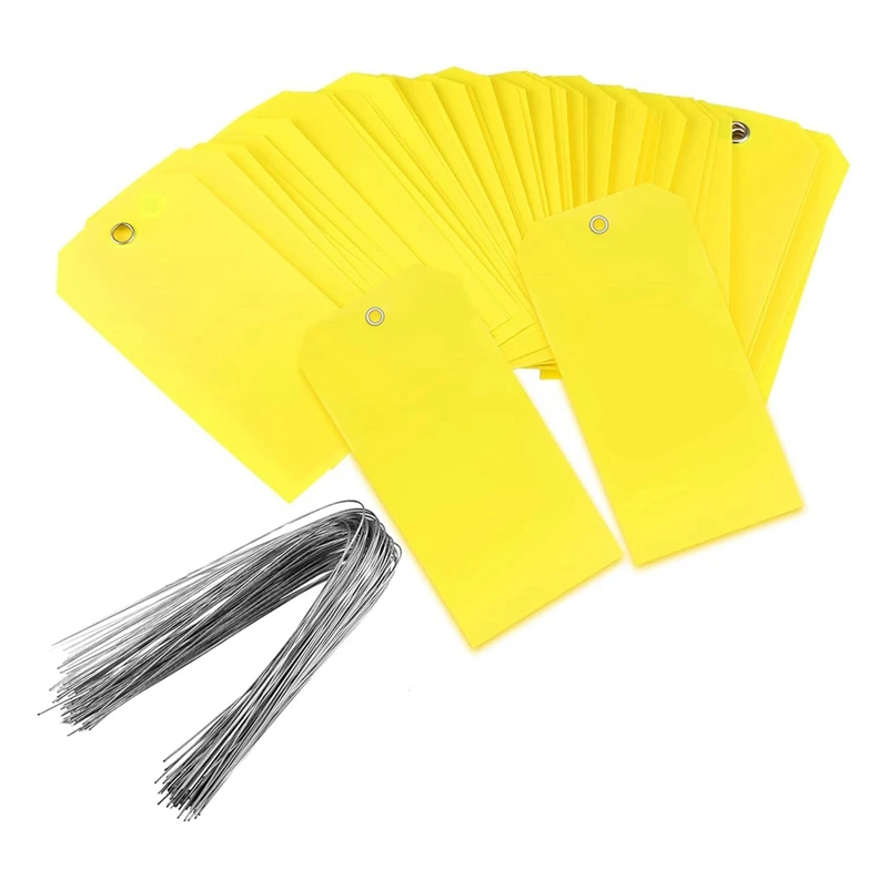 

500 Pieces 4 3/4Inch X 2 3/8Inch Plastic Shipping Tags With Wires Blank Labeling Tags Waterproof Hang Tags