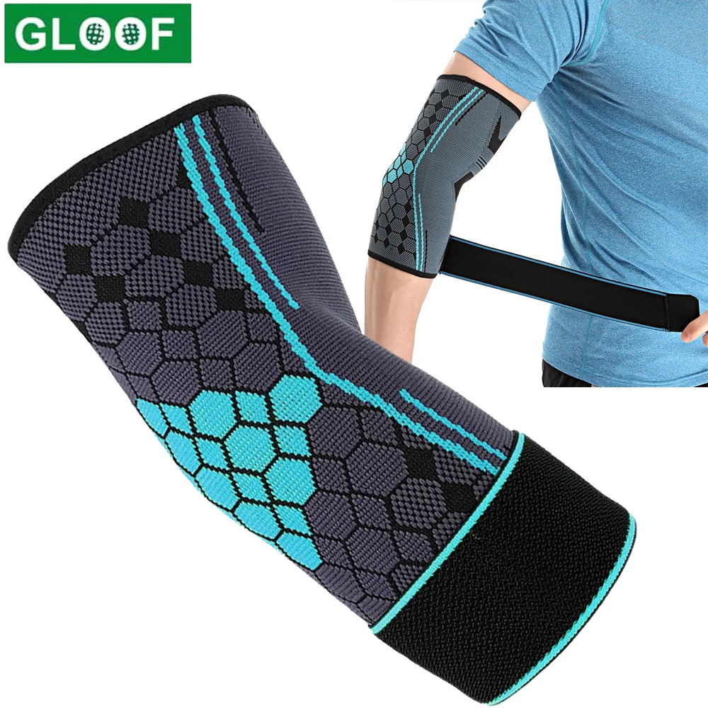 1Pc Elbow Brace Compression Sleeve Arm Support Elastic Sleeve with Strap for Golf,Basketball,Tennis,Workout,Arthritis,PainRelief