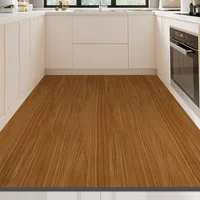 Kitchen Floor Mat Imitation Wood Grain PVC Leather Carpet Non-slip Oil-proof Easy To Clean Rug Can Be Freely Cut Large Area Mats 2