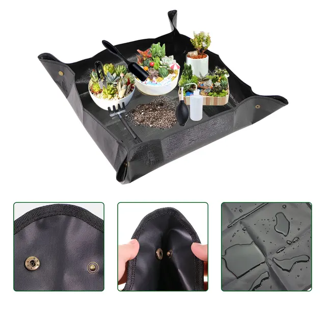 Mini Kertnövény Szerszámok Vízálló Pvc Szőnyeg Ültetőkészlet Kültéri Beltéri Bonsai Virághoz Zamatos Átültetési Ápolókészlet - Image 3