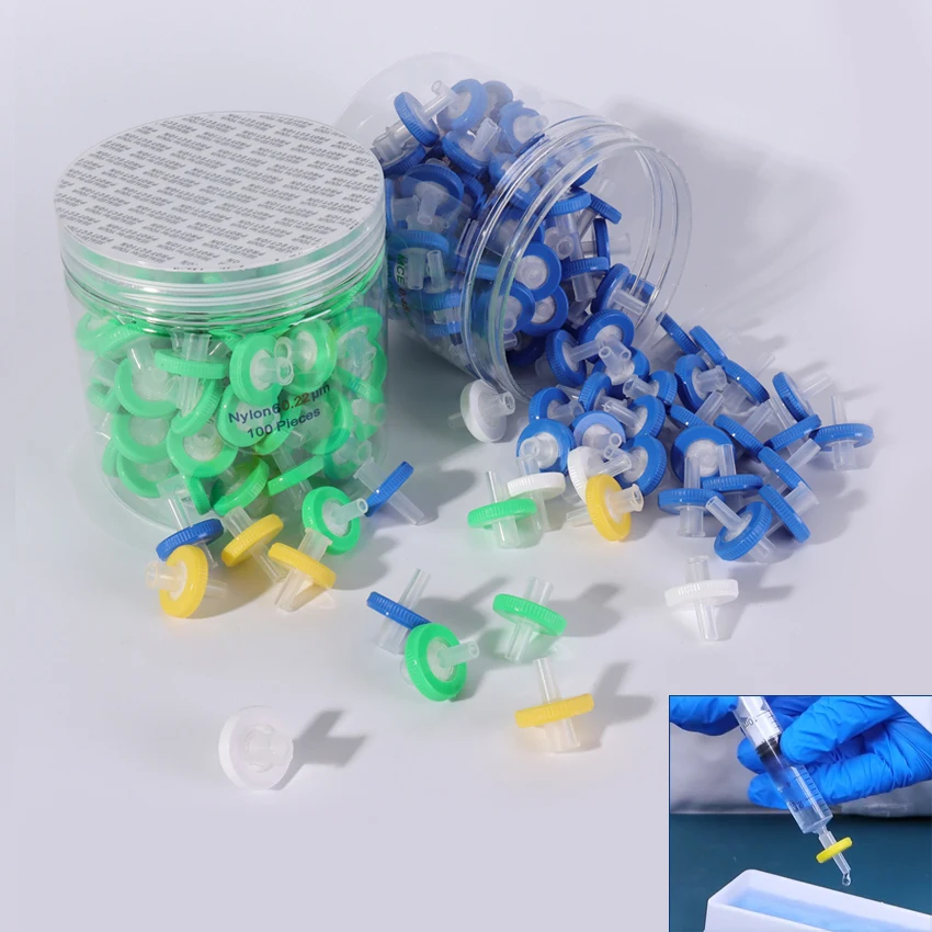 

100PCS/Box Lab 13mm MCE/Nylon Millipore Membrane Syringe Filter 0.22 Or 0.45um Needle Filter Lab Equiptment