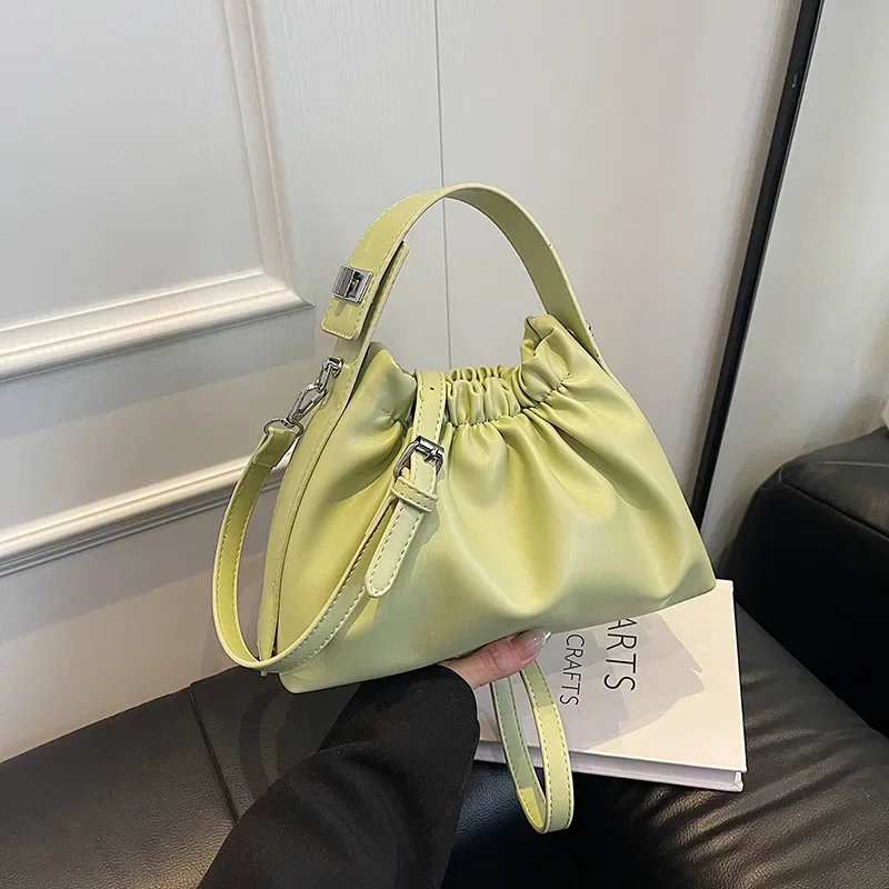 PU Leather Bucket Handbag with Top Handle and Detachable Crossbody Strap Elevate your style. main image 1