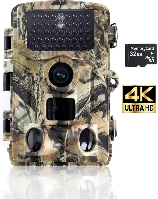 Fototrappola Fotocamera Caccia 50MP 4K with 32GB SD Card hunting trail camera trail camera