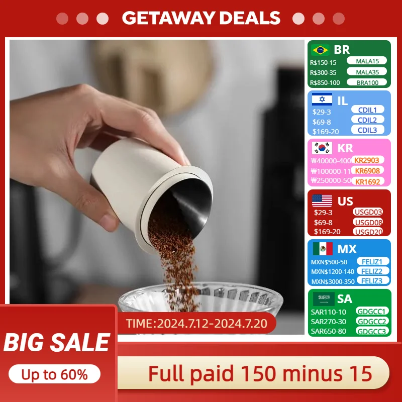 MHW-3BOMBER 58mm Dosing Cup 304 Stainless Steel Coffee Dosing Cup Compatible with 58mm Espresso Portafilters Coffee Accessories