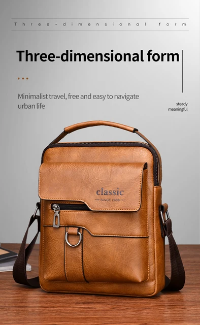 2024 New Vintage Men Crossbody Bag Leather Shoulder Bag For