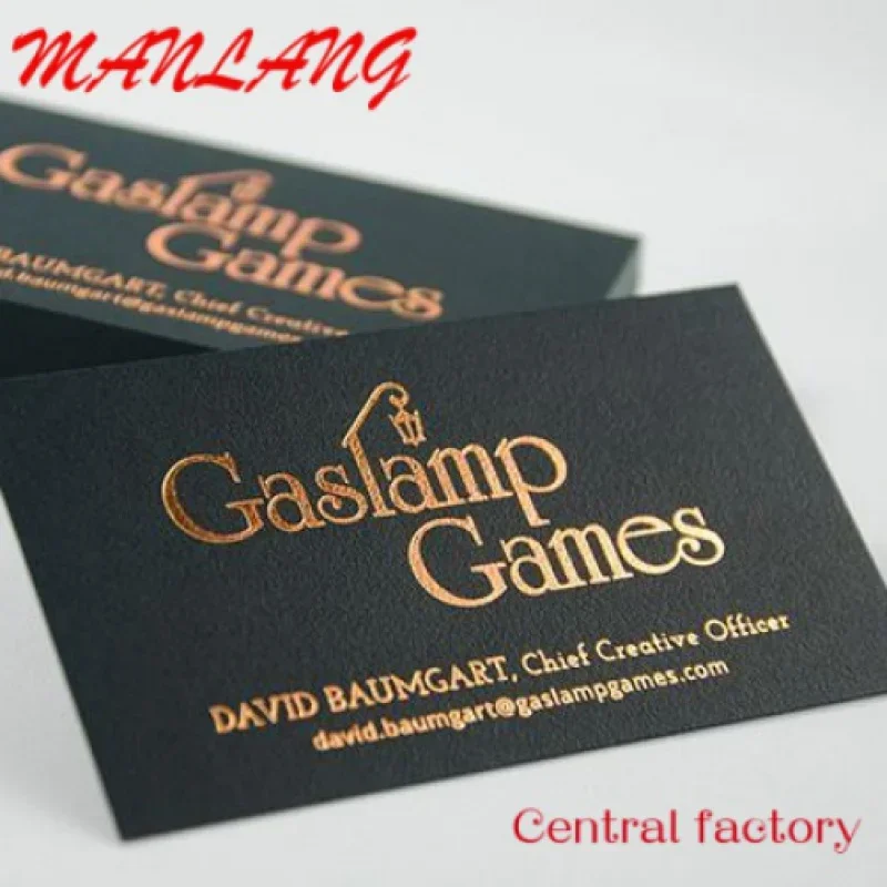 

Custom wholesale high quality black gold foil embossed stamping business card