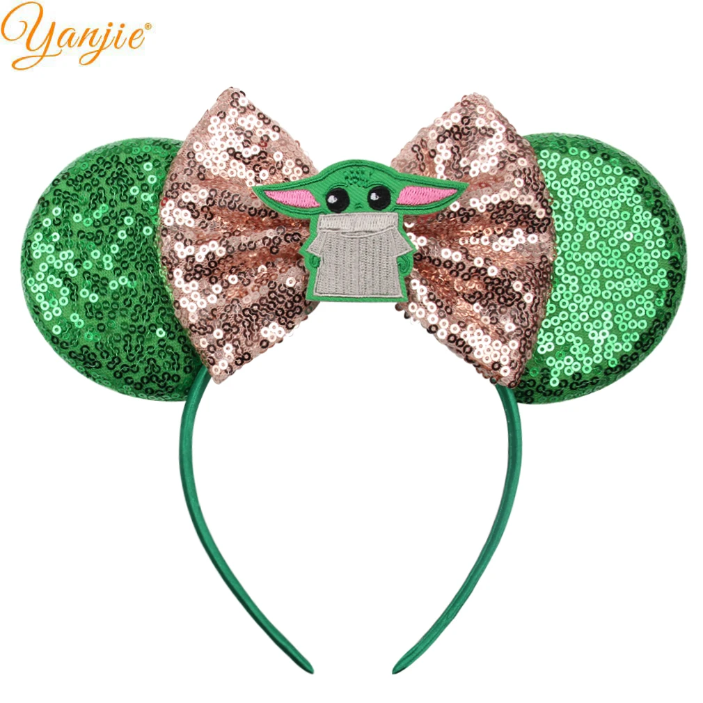 New Classical Mouse Ears Headband For Women Girls Festival Party Princess Hairband Kids Sequin Bow Female Cute Hair Accessories hair barrettes for adults