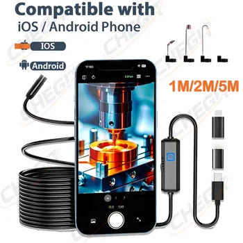Type C micro Endoscope Automotive Boroscope Inspection Device Camera 8mm For IOS Smart Phone Android Cars Mobile 1