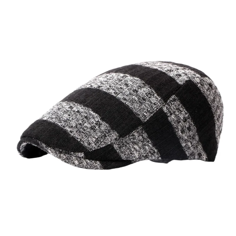Men's Beret Wholesale Autumn And Winter New Korean Fashion Striped Knitted Cotton Knitted Hat Women's Sun Hat
