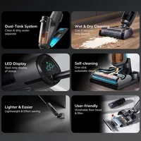 Aspirateur sans fil ILIFE W90 Pro, serpillière humide et sèche, aspiration de 7000 Pa, nettoyage automatique à une touche, laveur de sols, écran LED, grand réservoir d'eau double, version améliorée du W90 3
