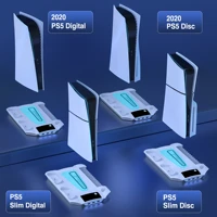 3 Mode Led Cooling Fan for PS5 Vertical Stand 2 Controller Charging Dock for Sony Playstation 5 Disc/Digital with 13 Game Slot 6
