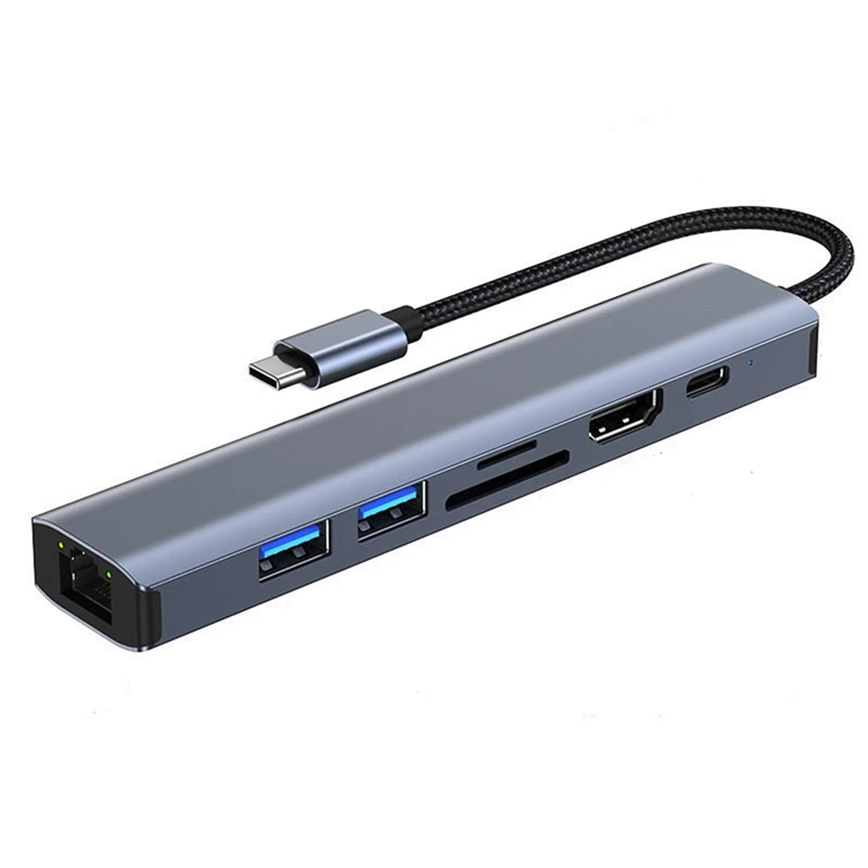 

USB-концентратор 7 в 1, USB 3,0, с кардридером для ПК