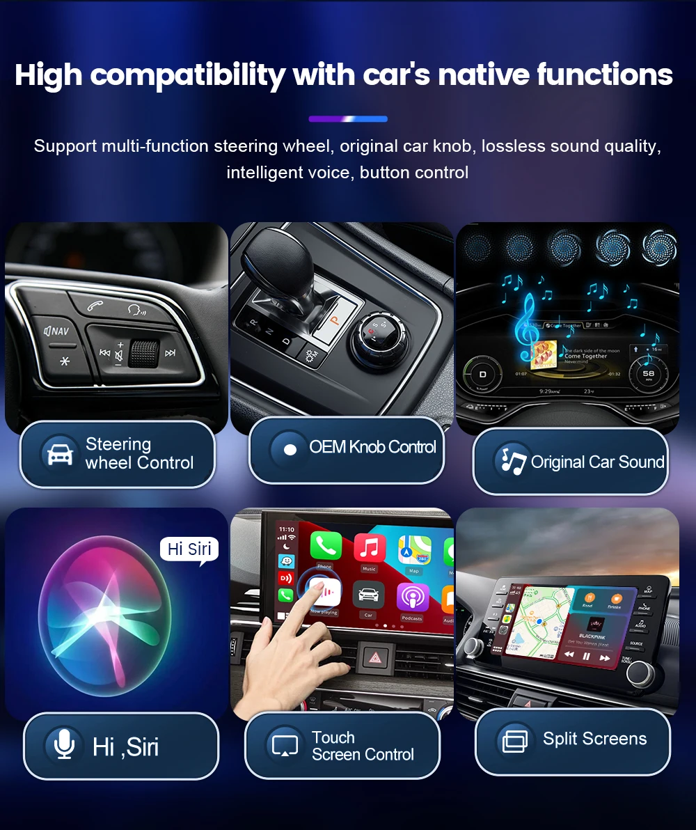 CarlinKit CarPlay Dongle only for Car with Android Head Unit System  4.4.0+,New Upgrade Version,Built-in APK App,Support Wired/Wireless