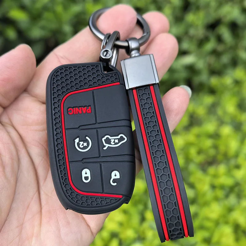 5버튼 자동차 스마트 키 케이스 커버 키체인 (지프 레니게이드, 그랜드 체로키,..