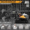 ZWN 16CH Remote Control  With LED Lights Music Professional RC Model Excavator Alloy Simulation Construction Vehicle Toys Gifts 2