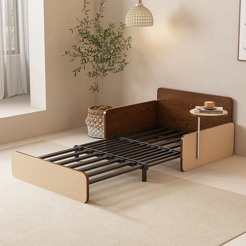 Nordic Single Sofa Bed Foldable Dual Purpose Living Room Bedroom Bed with Rollers Small Apartment Multi Functional Fabric Lazy