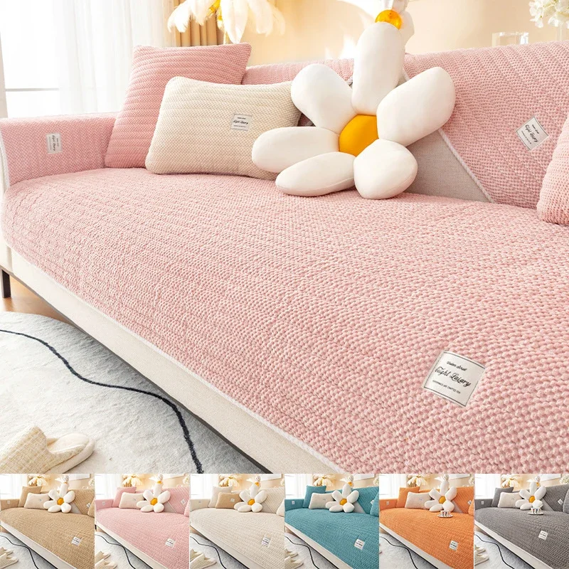 

Nordic Sofa Cushion Thicken Plush Soft Sofa Cover for Living Room Non Slip Washable Sofa Towel Backrest Blanket Home Decor