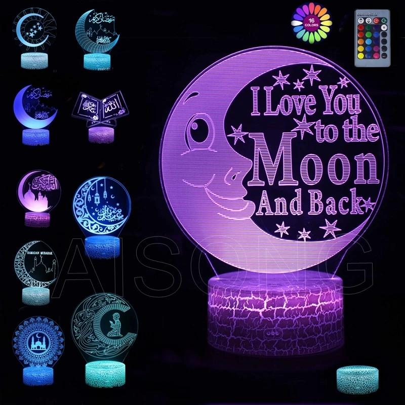 

Ramadan Decoration 2023 Night Light Eid Al Fitr Table Ornaments 16 Colors Flashing Nightlight Gift For Boy Girl Lasser Bairam
