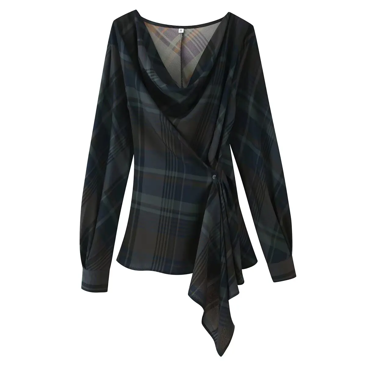 Casual Plaid Pants Women Set Fashion Droop Pleated Top Straight Trousers 2 Piece Sets For Women 2026 Winter Spring Woman Outfit