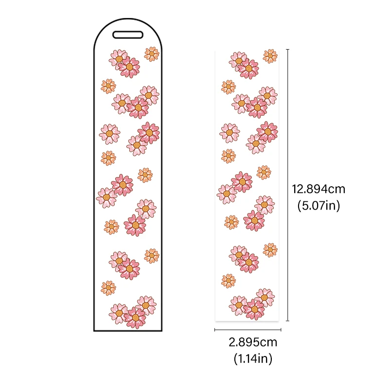 5pcs 1.14*5.07in Bookmark Wrap Cold Transfers Spring Brightly colored Printings Bundle DIY Stickers