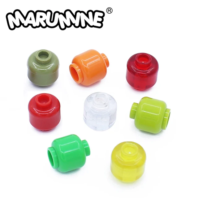 Marumine Head Plain Stud Recessed 3626 30PCS Mini Person Figure Brick Parts MOC Construction Light Building Blocks Accesories 1
