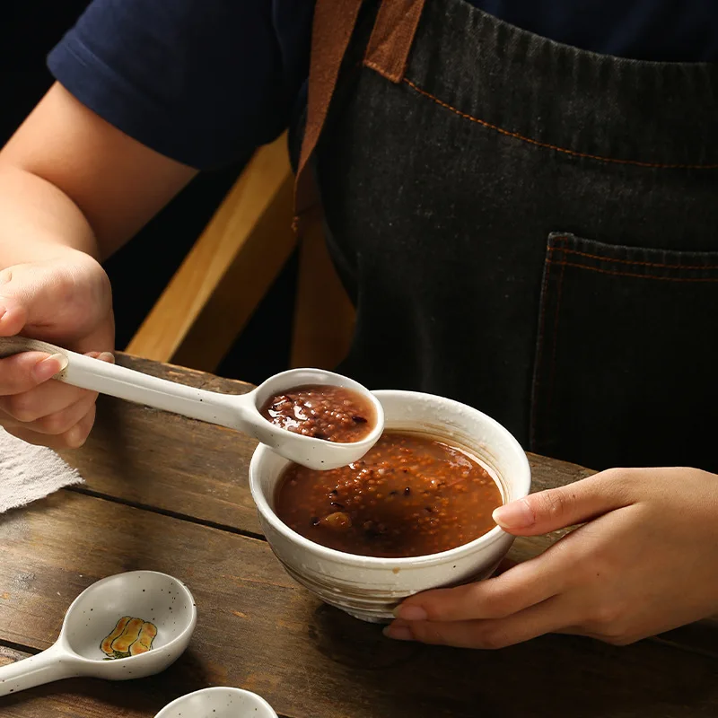 Cucharas de cerámica para ramen, cuchara de sopa asiática, cucharas  japonesas para cocina, Pho, albóndigas, fideos, Wantan, Miso, no se  deslizan en la