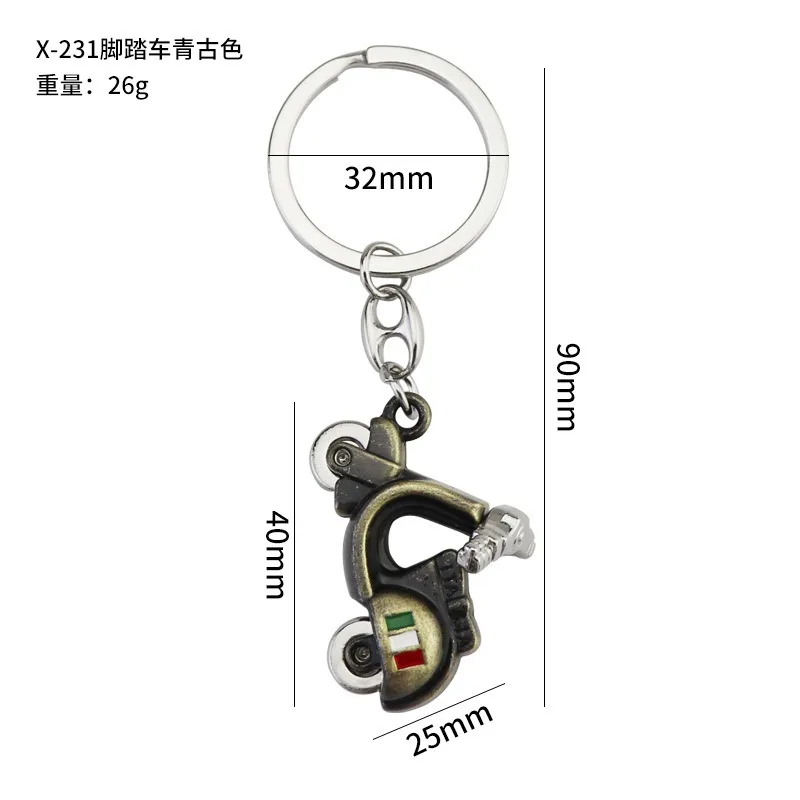 3D Motorcycle Keychain For Vespa Piaggio 125 Ducati Yamaha Suzuki Peugeot Fiat Car Keyring Funny Key Decoration