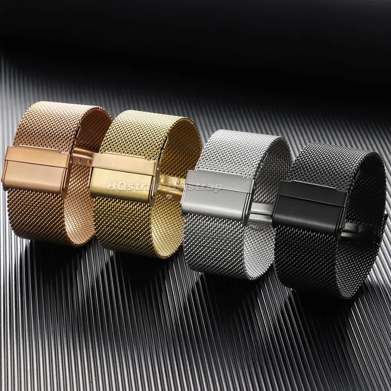 Sleek Milanese Mesh Stainless Steel Quick Release Bracelet Strap