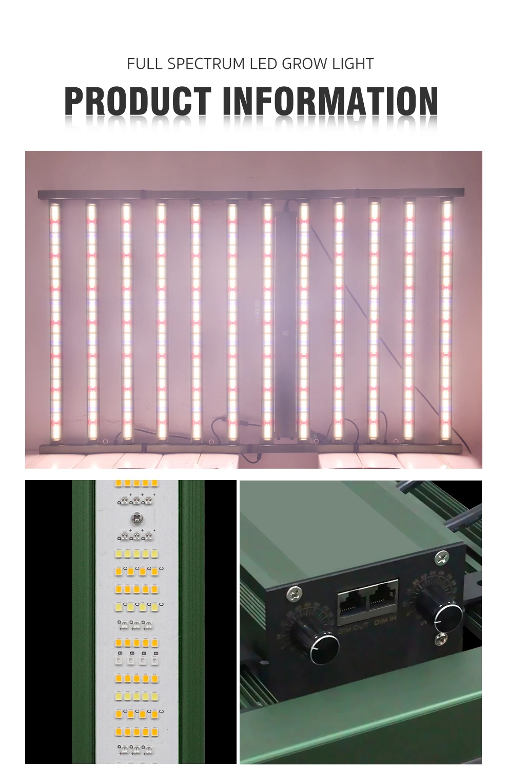 1200W 1320W Vollspektrum-LED-Wachstumslicht LM281B Hohe PPFD IR730nm UV395nm IP65 WachstumslampeFür Gewächshauspflanzen VEG-Blumen – Detail 5