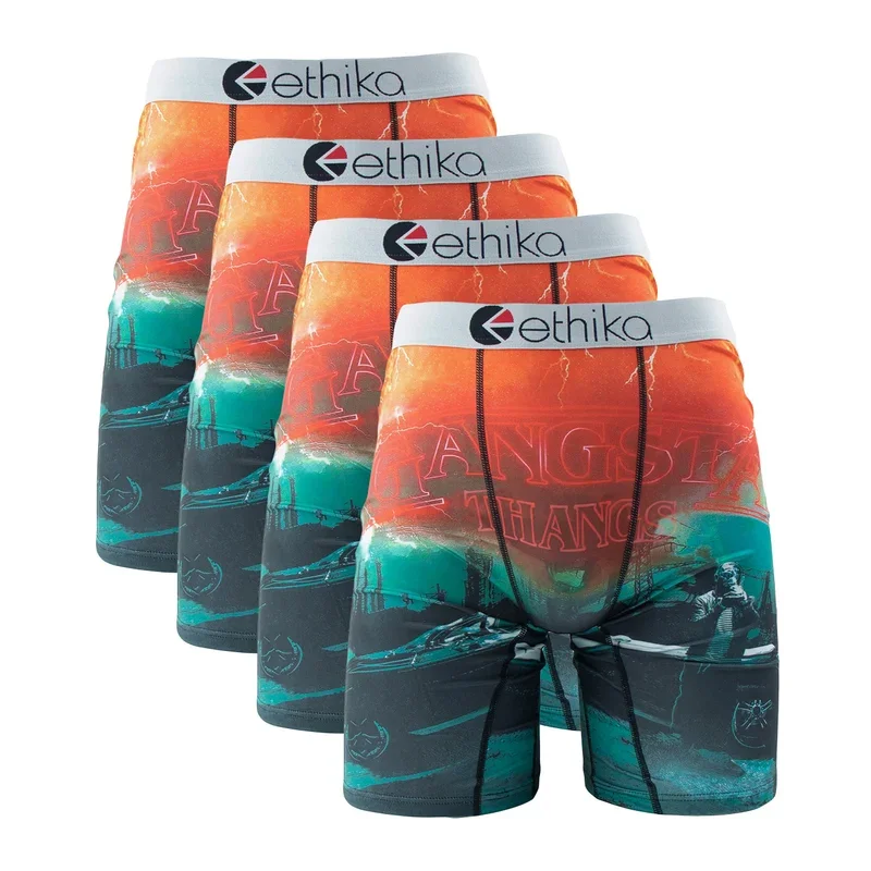 4PCs Ethika Sexy Men Underwear Boxer Shorts Fashion Printed Panties Lingerie Man Underpants Boxershorts Plus Size Boxers Briefs 4