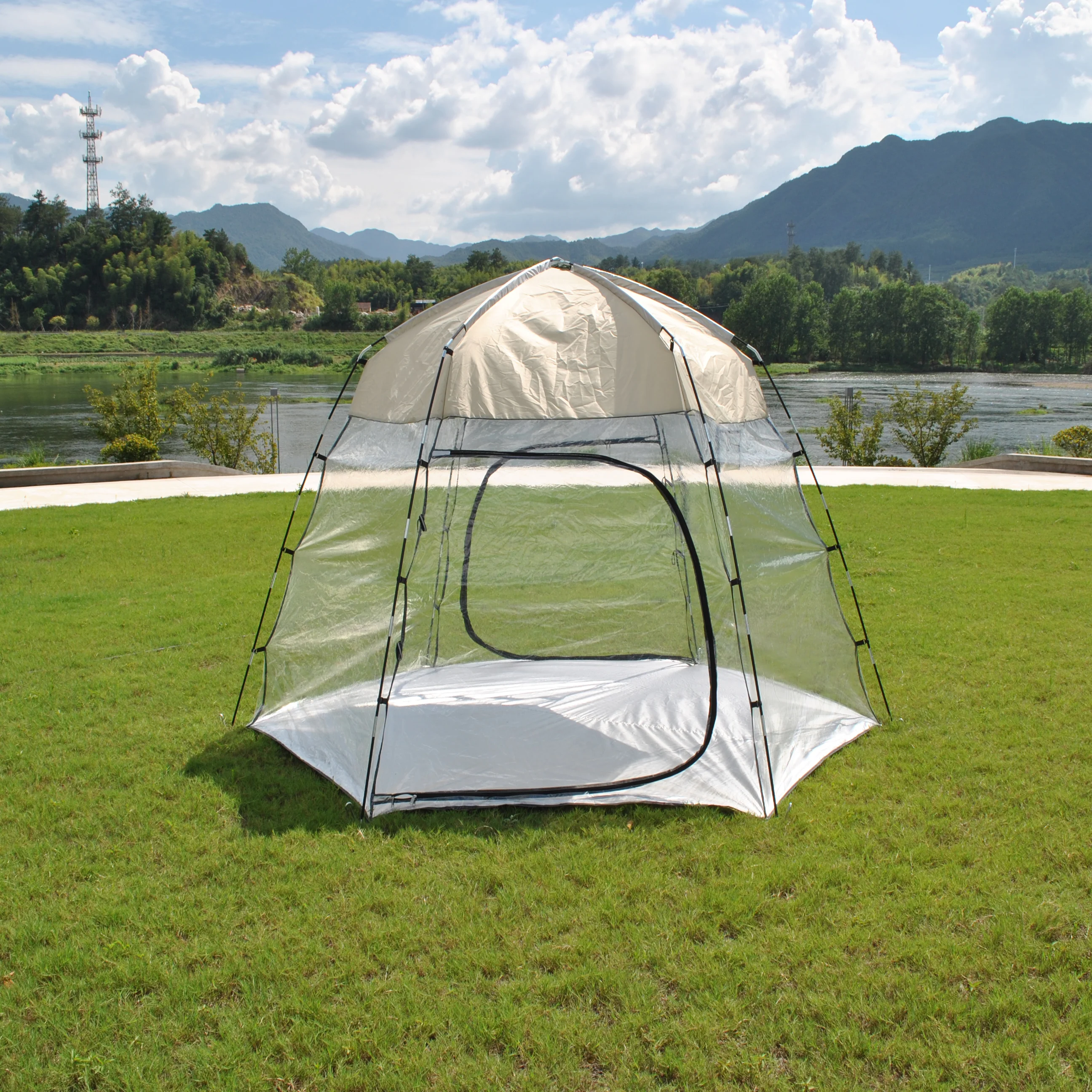 Tente Bulle All Weather Proof Pod 160x160cm | Pop-up Avec Sol Scellé - Camping, Sport, Pêche