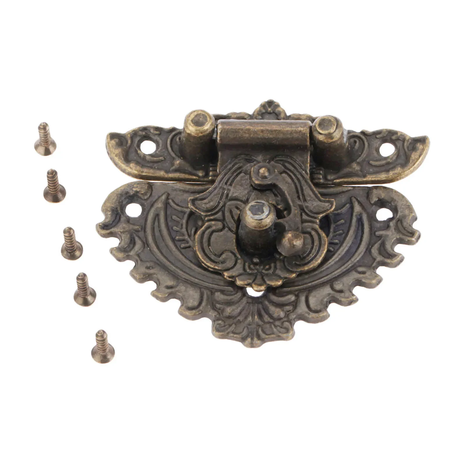 Jewelry Box Hasps Antique Bronze Hasp Latch Mini Cabinet Buckle Decorative Handle 50*56mm