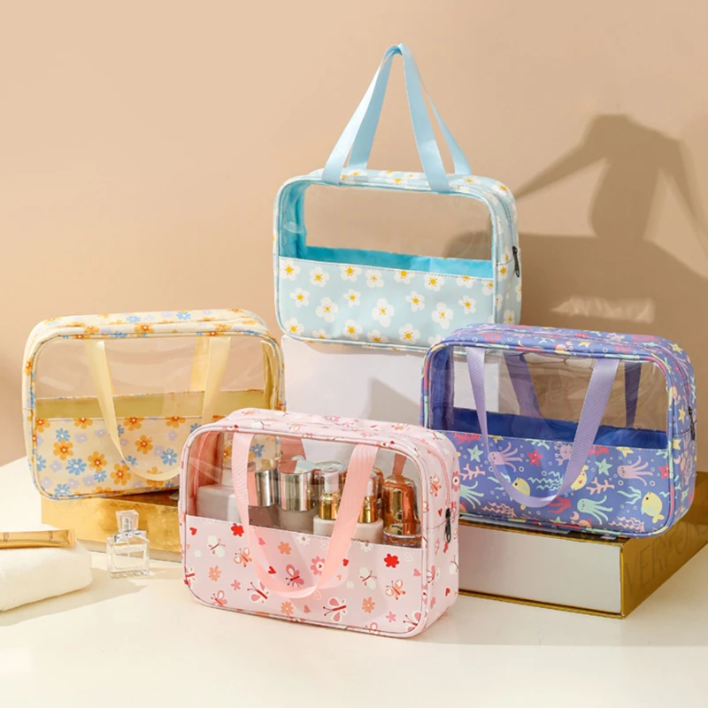 New PU Women Travel Storage Bag Toiletry Organize Wash Kit Makeup Bag Travel Organizer Bags Waterproof Washbag Portable Handbag