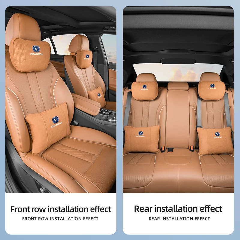 차량용 스웨이드 목 받침 머리 받침 베개 쿠션, 목재 허리 액세서리, Changan CS55 Plus UNI-T UNI-K CS35PLUS CS75 CS85 CX70