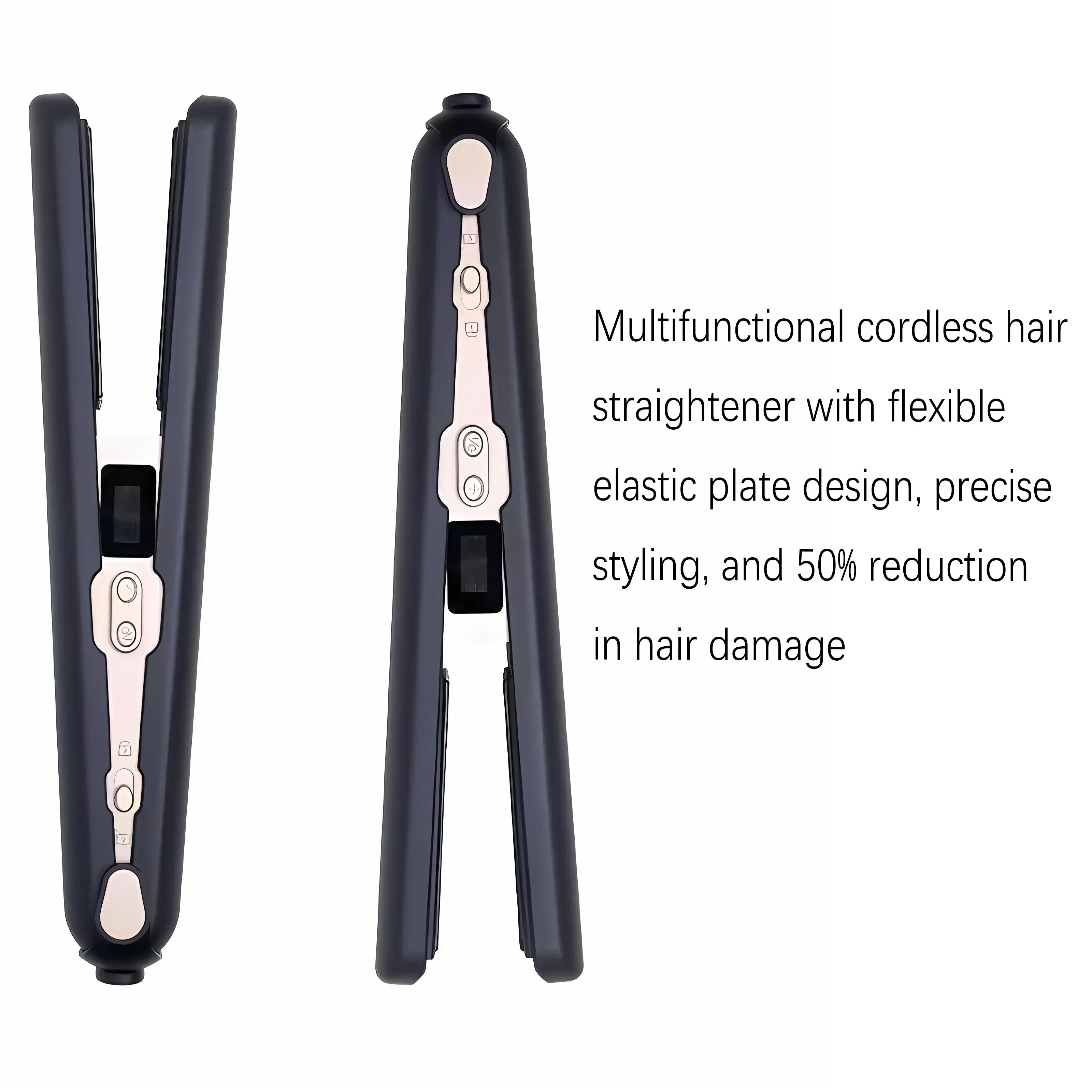 2 in 1 Wireless Hair Straightener Curler with Type-C Charging Rechargeable Perfect Portable Tool for Travel and Dorms 6