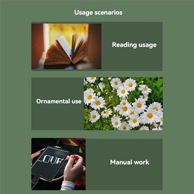 AC57-넥 핸드헬드 데스크탑 대형 렌즈 돋보기(50개 LED 조명 포함) 다목적 휴대용 HD 돋보기 노인 독서