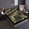 Classic Camouflage Pattern Fitted Sheet Set 1* Fitted Sheet+2*Pillowcases Mattress Covers Soft Breathable Bedding Set 4