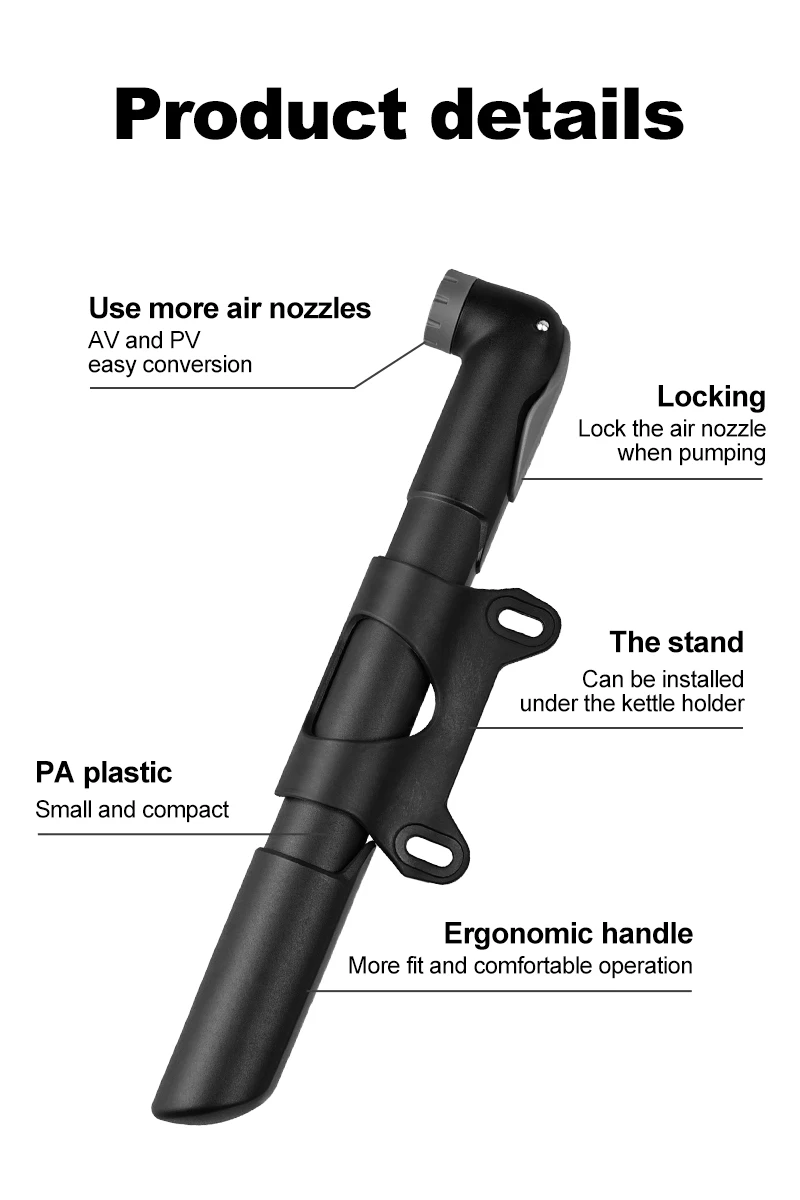 Description Picture 4 of itemPHMAX Bicycle Pump High Pressure Mini Portable Presta Valve Mountain Bike Road Bike Basketball Riding Equipment