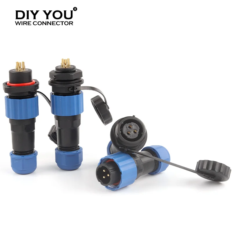 

SP21 IP68 Nut/Docking/Flange Type Waterproof Connector Aviation male female plug socket Outdoor equipment power cable connectors