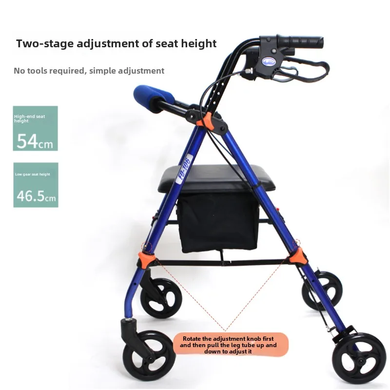 Practical Walking Aid for Elderly, Walking Rehabilitation Walker for Adults , &zwnj;Disabled Mobility Aids Cane &zwnj;Locomotion